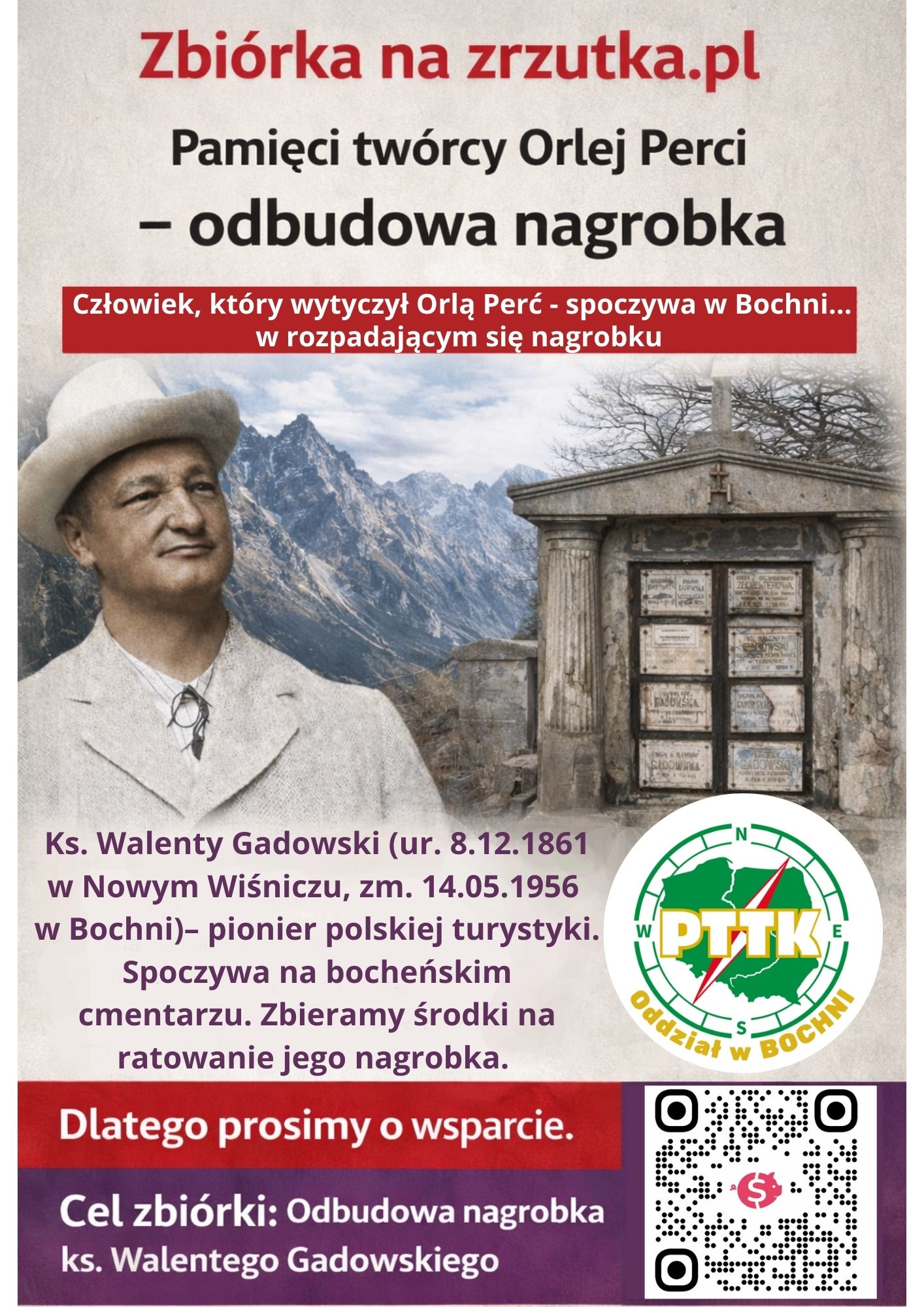 Ocalmy grób twórcy Orlej Perci! Rok 2026 Rokiem ks. Walentego Gadowskiego